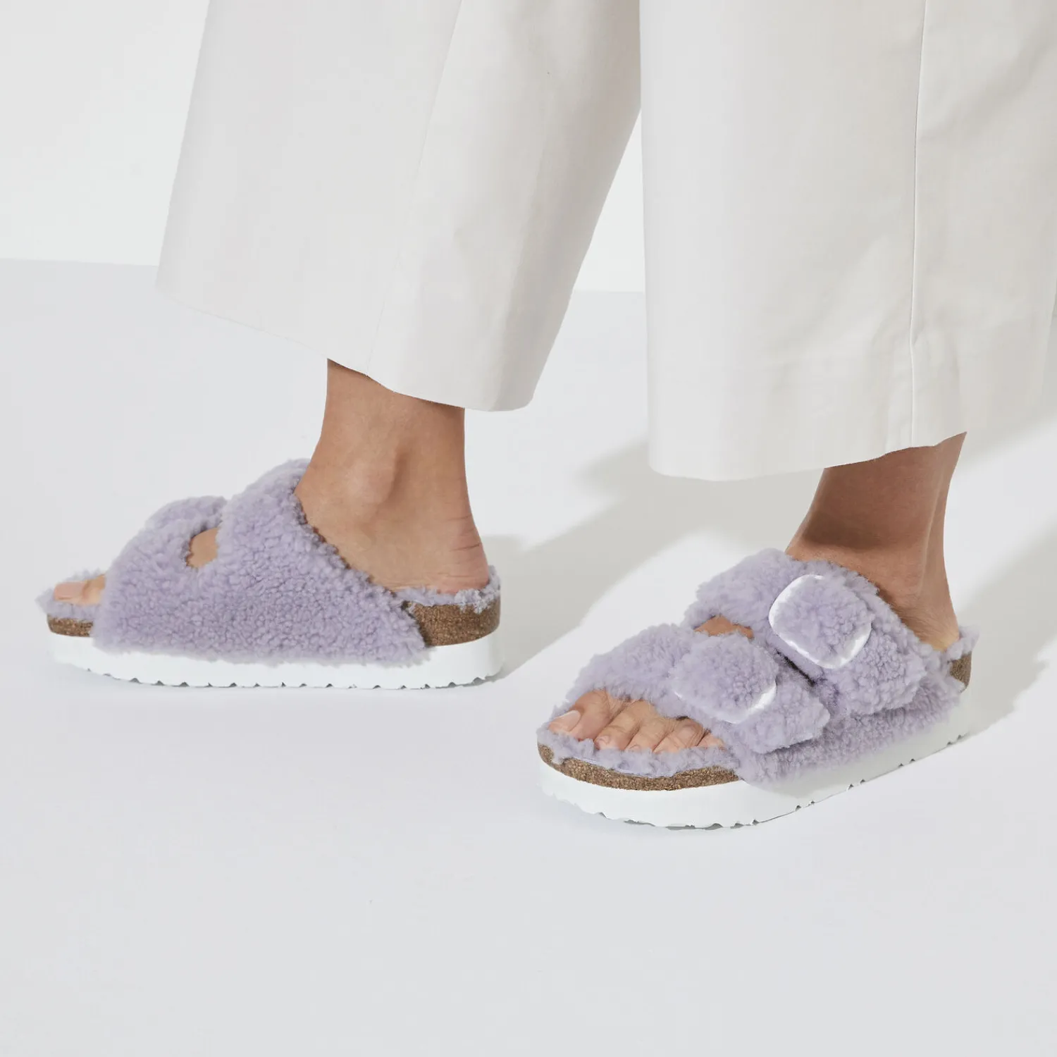 Clearance Arizona Big Buckle Pelliccia Di Agnello Donna Plateau