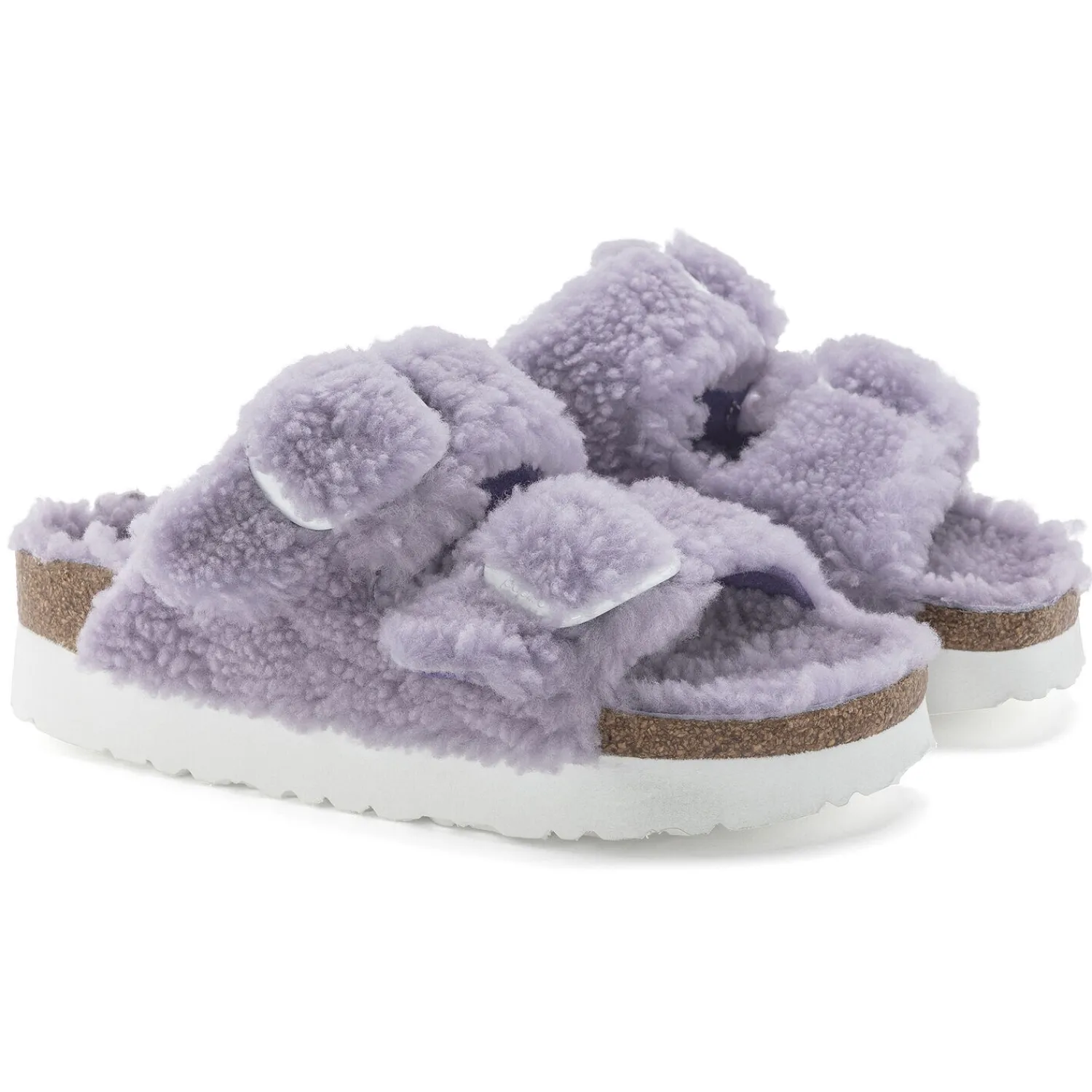 Clearance Arizona Big Buckle Pelliccia Di Agnello Donna Plateau